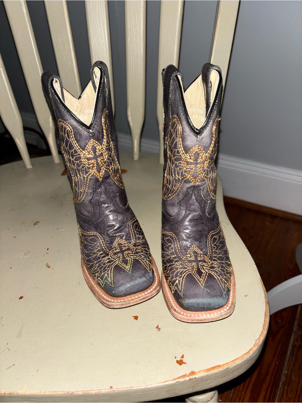 Kids Brown Embroidered Western Cowboy Boots - Picture 2 of 2
